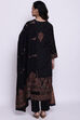 Black Cotton Straight Kurta Regular Pant Suit Set image number 4
